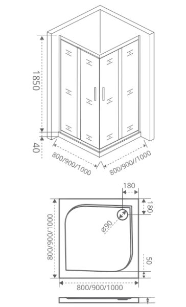 Душевой уголок Good Door Infinity CR -100-G-CH стекло матовое