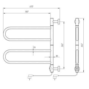 Полотенцесушитель электрический Domoterm Сальса DMT 108F П4 65x50 EK хром