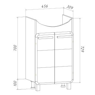 Тумба Runo Эрика 50 под умывальник Элеганс 50 (00-00004154) Тумба Runo Эрика 50 под умывальник Элеганс 50 (00-00004154)