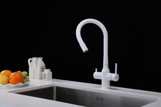 Смеситель для кухни Paulmark Salix Sa213419-431 белый матовый Смеситель для кухни Paulmark Salix Sa213419-431 белый матовый