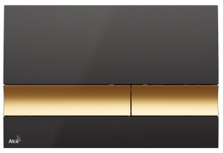 Кнопка смыва AlcaPlast для инсталляции чёрный/золото M1728-5 Кнопка смыва AlcaPlast для инсталляции чёрный/золото M1728-5