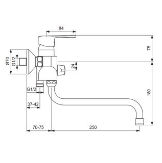 Смеситель Vidima Uno BA239AA ванны и душа Смеситель Vidima Uno BA239AA ванны и душа