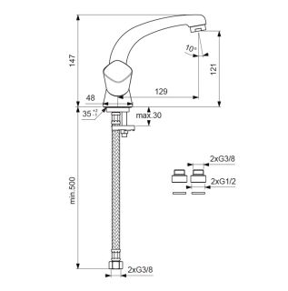 Смеситель Vidima Quadro BA244AA для раковины Смеситель Vidima Quadro BA244AA для раковины