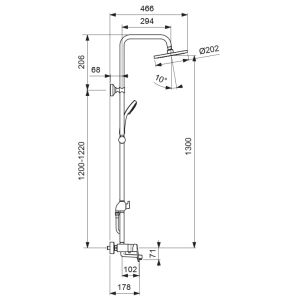 Душевая стойка Vidima Balance BA270AA