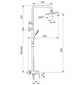 Душевая стойка Vidima Balance BA271AA