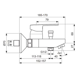 Смеситель Vidima Logik BA279AA ванны и душа Смеситель Vidima Logik BA279AA ванны и душа