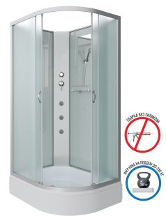 Душевая кабина Niagara NG-33194-14LBKG с гидромассажем 110x90см серебро/матовое