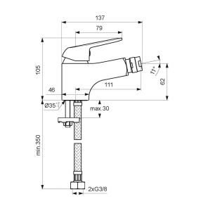 Смеситель Vidima Fine BA386AA для биде