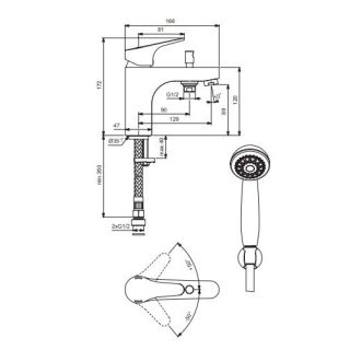 Смеситель Vidima Next BA402AA ванны и душа Смеситель Vidima Next BA402AA ванны и душа