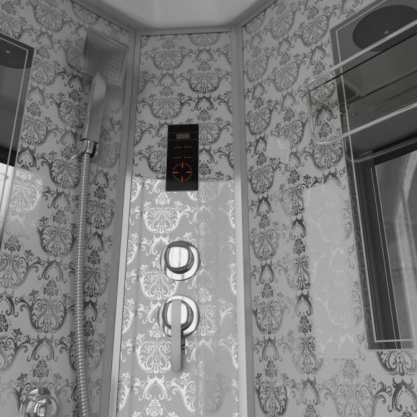 Душевая кабина Niagara NG-7715W с гидромассажем 90x90см серебро/прозрачное