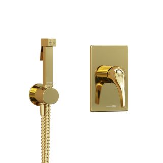 Гигиенический душ со смесителем WasserKRAFT Sauer А71097 со шлангом 150 см золото
