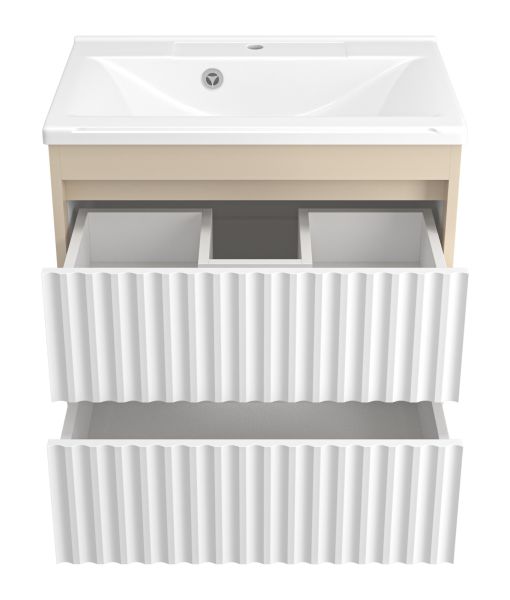 Подвесная тумба под раковину Brevita Balaton BAL-06065-03-012Я 65см белый/бежевый