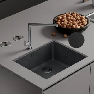 Кухонная мойка RoxenBath Uno 54 560210-54BS графит текстурное покрытие