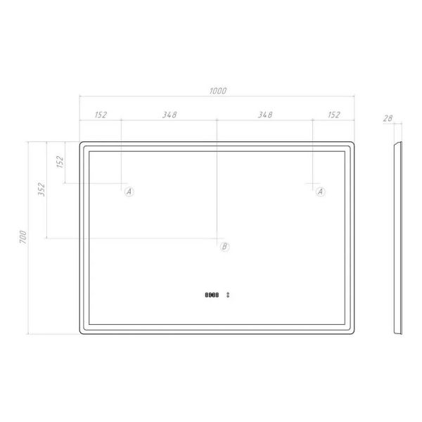 Зеркало с подсветкой Vigo Geometry Luxe 211 100 см