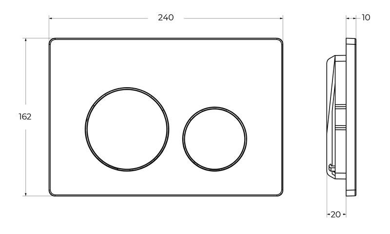 Кнопка смыва BelBagno BB-03C-BL, белый глянец