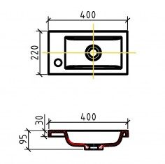 Раковина BelBagno из искусственного мрамора BB-400-PM-LVB, 400х220х95 мм белый
