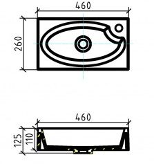 Раковина BelBagno из искусственного мрамора BB-460-PM-LVB, 460х260х125 мм белый