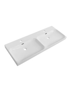 Раковина керамическая BelBagno с двумя чашами BB-8078-120-2, 1220x460x140 белый