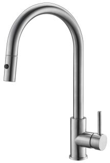 Смеситель для кухни с выдвижным изливом, двухрежимный, сатин BelBagno BB-LAM31B-IN