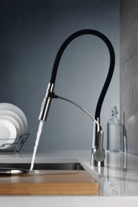 Смеситель для кухни с гибким изливом, двухрежимный, сатин Nova BelBagno BB-LAM36-IN