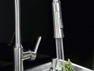 Смеситель для кухни с выдвижным изливом, двухрежимный, сатин Nova BelBagno BB-LAM38-IN