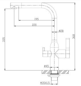 Смеситель для кухни с краном для питьевой воды, сатин BelBagno BB-LAM57-IN