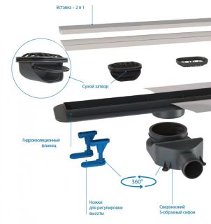 Душевой лоток BelBagno LUCE 70 см, BB-LD-LUCE-70-CR хром