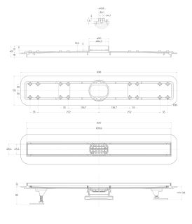 Душевой лоток BelBagno LUCE 70 см, BB-LD-LUCE-70-NERO черный матовый