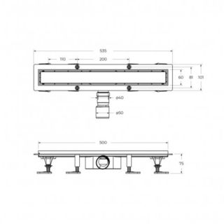 Душевой лоток BelBagno Marino BB-LD-MARINO-50-CR 50 см хром