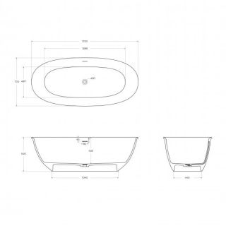 Ванна из искусственного камня BelBagno Марина BB-MARINO-170-76-54-SSB 170x76 см белый матовый