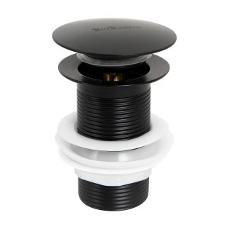 Донный клапан BelBagno с системой "Клик-клак" без перелива, черный матовый