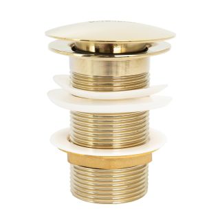 Донный клапан BelBagno с системой "Клик-клак" без перелива, золото