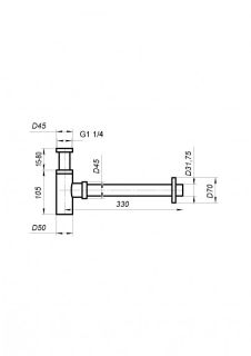 Сифон для раковины BelBagno BB-SMT2-BORO брашированное золото