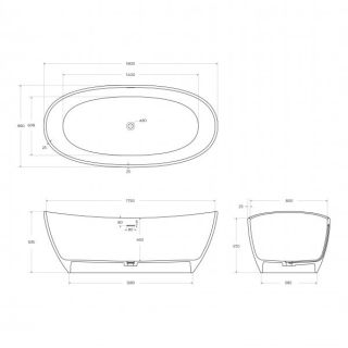 Ванна из искусственного камня BelBagno Уникальность BB-UNIQUE-180-85-64-SSB 180x85 см белый матовый