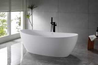 Ванна из искусственного камня BelBagno Уникальность BB-UNIQUE-180-85-64-SSB 180x85 см белый матовый