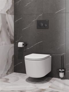 Унитаз подвесной BelBagno безободковый со смывом "Торнадо", с сиденьем дюропласт soft close BB007CH-TOR/SC