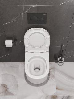 Унитаз подвесной BelBagno безободковый со смывом "Торнадо", с сиденьем дюропласт soft close BB007CH-TOR/SC