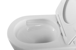 Унитаз подвесной BelBagno безободковый  со смывом "Торнадо", с сиденьем дюропласт soft close, BB017CH-TOR/SC