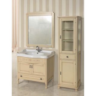Зеркало BelBagno NOVANTA BB01S/PBA Bianco Antico, 860x1020 бежевый