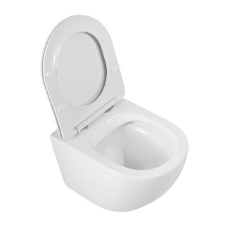 Унитаз подвесной BelBagno безободковый с сиденьем дюропласт soft close, BB046CHR/SC