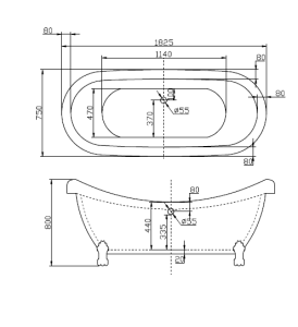 Акриловая ванна BelBagno отдельностоящая, белая 182x75 BB05