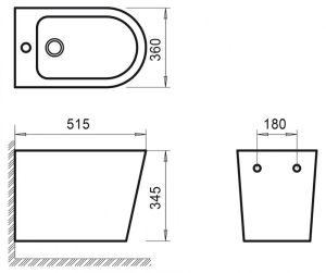 Биде подвесное BelBagno Flay-R BB053BH