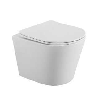 Унитаз подвесной BelBagno безободковый с сиденьем дюропласт soft close, BB053CHR/SC белый