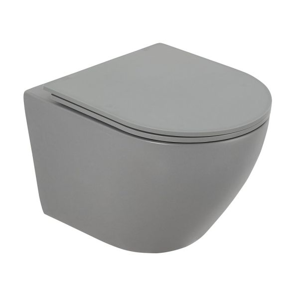 Подвесной унитаз BelBagno Colorato серый матовый BB062CHR-GR