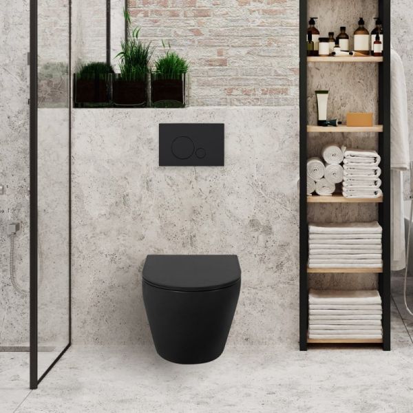 Подвесной унитаз BelBagno Colorato чёрный матовый BB062CHR-MB