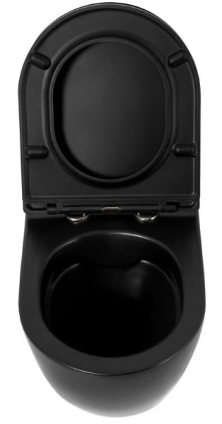 Комплект 4 в 1 BelBagno BB062CHR-MB/BB062SC-MB/BB002-80/BB007-PR-NERO.M унитаз подвесной COLORATO BB062CHR-MB с сиденьем BB062SC-MB система инсталляции для унитазов BB002-80 с кнопкой смыва BB007-PR-NERO.M