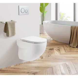 Унитаз подвесной BelBagno ONDA BB066CHR с сиденьем BB870SC + Система инсталляции для унитазов BelBagno BB004-40 EXPERT с кнопкой смыва