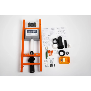 Унитаз подвесной BelBagno ONDA BB066CHR с сиденьем BB870SC + Система инсталляции для унитазов BelBagno BB004-40 EXPERT с кнопкой смыва