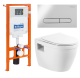 Унитаз подвесной с сиденьем BelBagno LOTO BB070CHR/SC + Система инсталляции для унитазов BelBagno BB002-80  с кнопкой смыва BB005-PR-CH