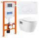 Унитаз подвесной с сиденьем BelBagno LOTO BB070CHR/SC + Система инсталляции для унитазов BelBagno BB002-80  с кнопкой смыва BB014-SR-BI
